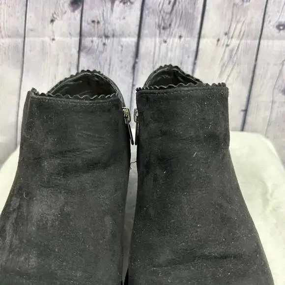 Torrid Black Faux Suede Side Dip Ankle Booties - Picture 3 of 8